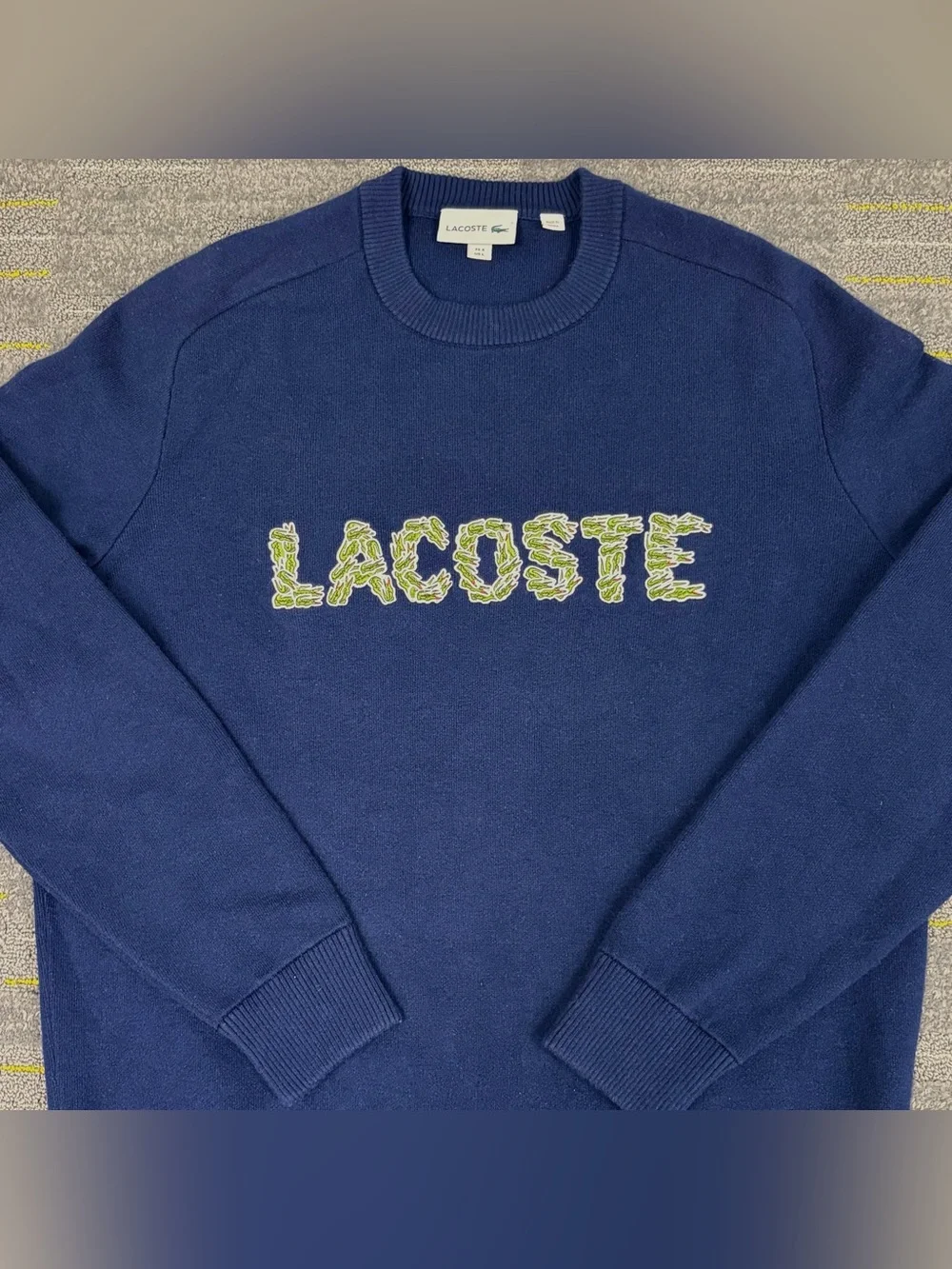 Lacoste Croco Magic Embroidery Wool Sweater Logo Size L Preppy Limited Edition